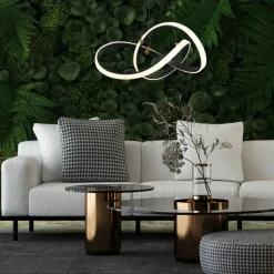 Sklep Kaja Czarno-złota, ledowa lampa wisząca MD9717-1-3BGD INDIGO | Kaja Shop