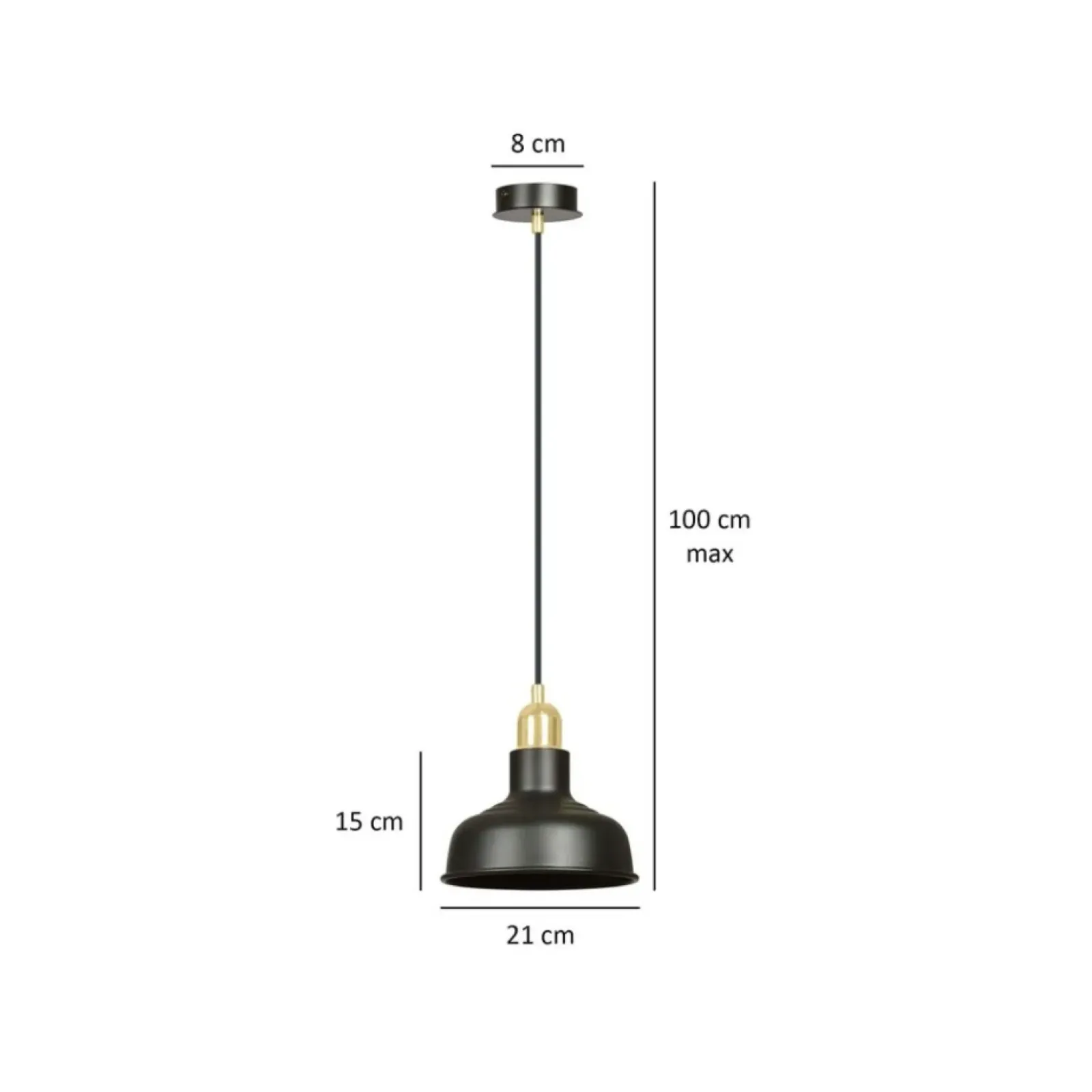 Sklep Kaja Czarno-złota, loftowa lampa wisząca do kuchni 1042/1 IBOR | Kaja czarny Store