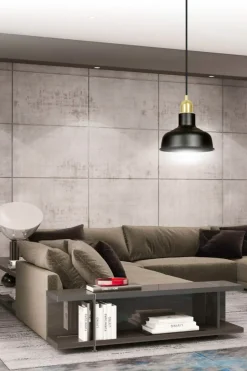 Sklep Kaja Czarno-złota, loftowa lampa wisząca do kuchni 1042/1 IBOR | Kaja czarny Store