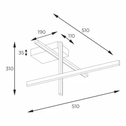 Sklep Kaja Czarno-złota, minimalistyczna lampa sufitowa 22008C3-BK/GD EDGE | Kaja* Lampy Led|Plafony Nowoczesne