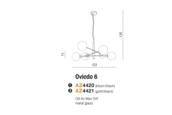 Sklep Kaja Czarno-złota molekularna lampa wisząca AZ4421 OVIEDO | Kaja Outlet