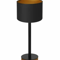 Sklep Kaja Czarno-złota, stylowa lampka nocna LX 3835 z serii TABLE LAMPS | Kaja* Lampki Stołowe Z Abażurem|Tradycyjne Lampki Stołowe