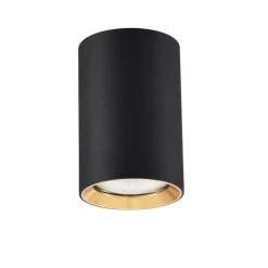 Sklep Kaja Czarno-złota tuba natynkowa LP-232/1D - 90 BK/GD MANACOR | Kaja Discount