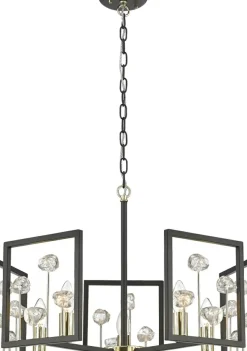 Sklep Kaja Czarno-złoty, designerski żyrandol P0541-05A-SDAC z serii CAROLINE Cheap