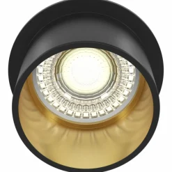 Sklep Kaja Czarno-złoty downlight podtynkowy GU10 DL050-01GB REIF | Kaja* Oprawy Podtynkowe