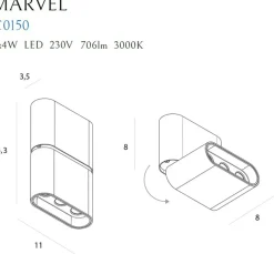 Sklep Kaja Czarno-złoty spot LED regulowany MX C0150 MARVEL | Kaja Oświetlenie* Lampy Led