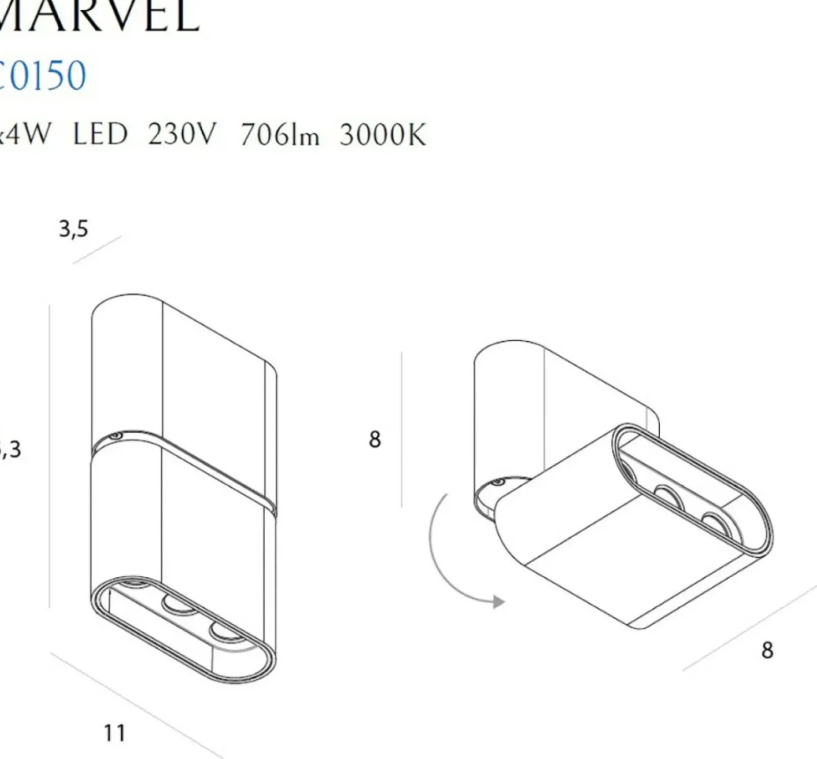 Sklep Kaja Czarno-złoty spot LED regulowany MX C0150 MARVEL | Kaja Oświetlenie* Lampy Led
