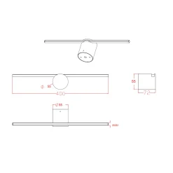 Sklep Kaja Czarny kinkiet do łazienki 40cm 6W LP-777/1W M BK z serii MODERN SLIM* Lampy Led