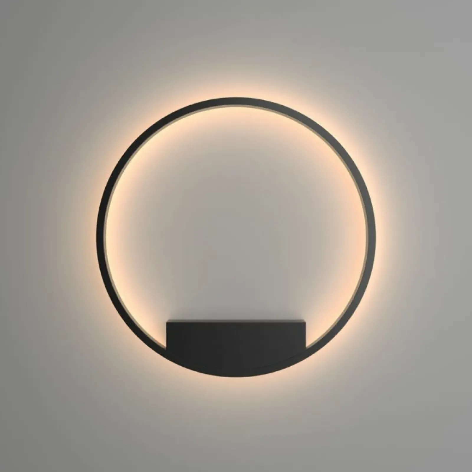 Sklep Kaja Czarny kinkiet, pierścień o średnicy 60cm MOD058WL-L35B3K z serii RIM* Lampy Led