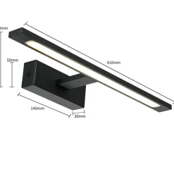 Sklep Kaja Czarny, ledowy kinkiet 41cm GS-LWB-12W BK ISLA | Kaja Oświetlenie* Lampy Led