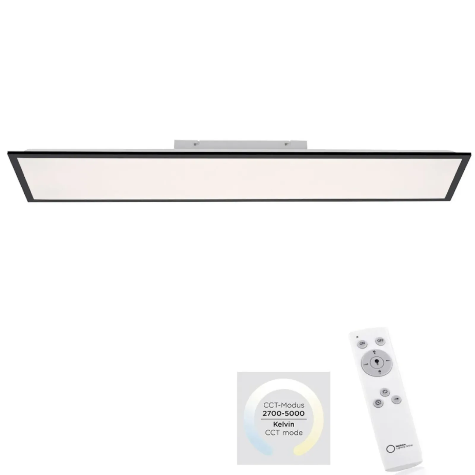 Sklep Kaja plafon o dużej mocy z pilotem w zestawie 14757-18 z serii FLAT czarny Discount