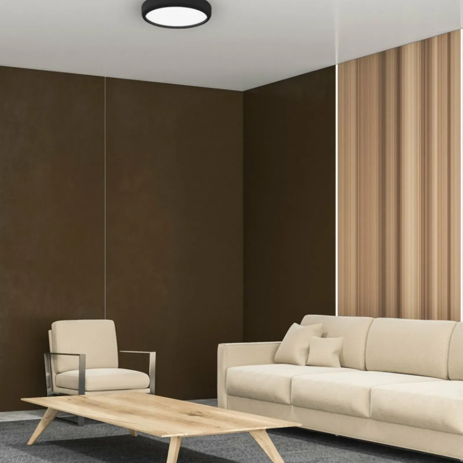 Sklep Kaja Czarny plafon sufitowy, wbudowany LED 36W ML6394 z serii GEA | Kaja Oświetlenie* Lampy Led|Plafony Nowoczesne