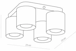 Sklep Kaja plafon z tubami GU10 TK 3412 VICO BLACK | Kaja Oświetlenie* Plafony Nowoczesne
