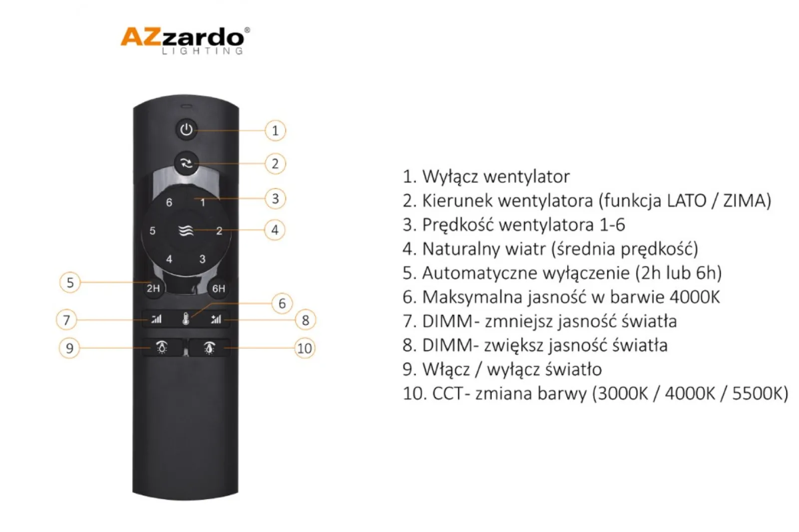 Sklep Kaja wentylator sufitowy z lampą LED AZ4452 VINCA | Kaja Oświetlenie* Randole Tradycyjne