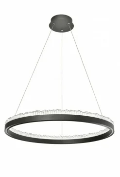 Sklep Kaja Czarny, wiszący okrąg LED z kryształkami PD2304600R-MB REGI | Kaja Cheap