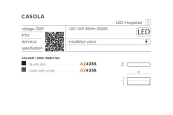 Sklep Kaja zewnętrzny kinkiet elewacyjny LED AZ4355 CASOLA | Kaja* Kinkiety Ogrodowe