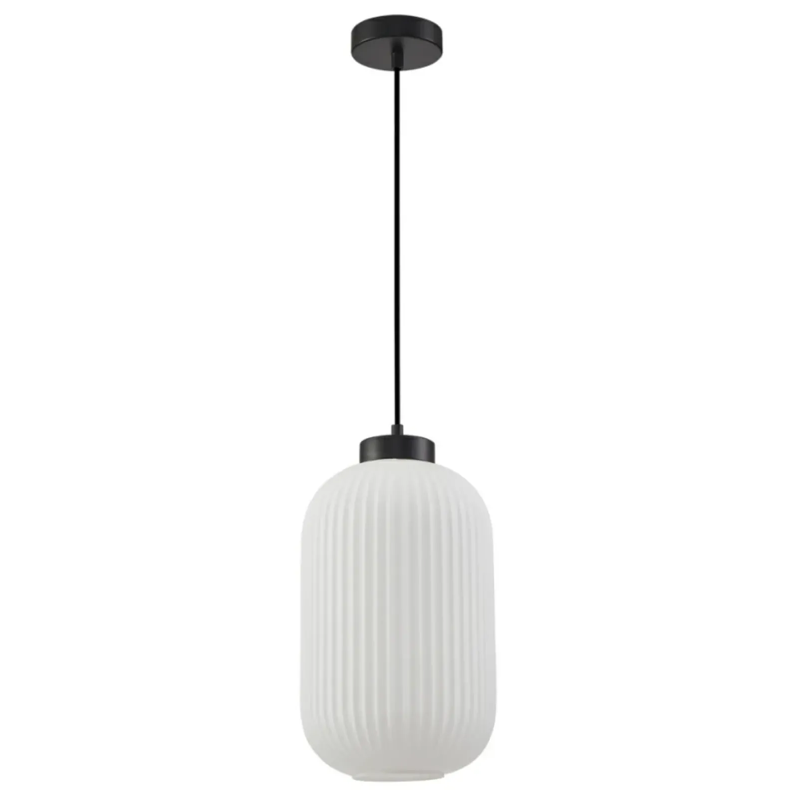 Sklep Kaja Czarny zwis z podłużnym, ryflowanym kloszem PND-52636-1-BK serii LINDO Cheap