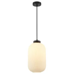 Sklep Kaja Czarny zwis z podłużnym, ryflowanym kloszem PND-52636-1-BK serii LINDO Cheap