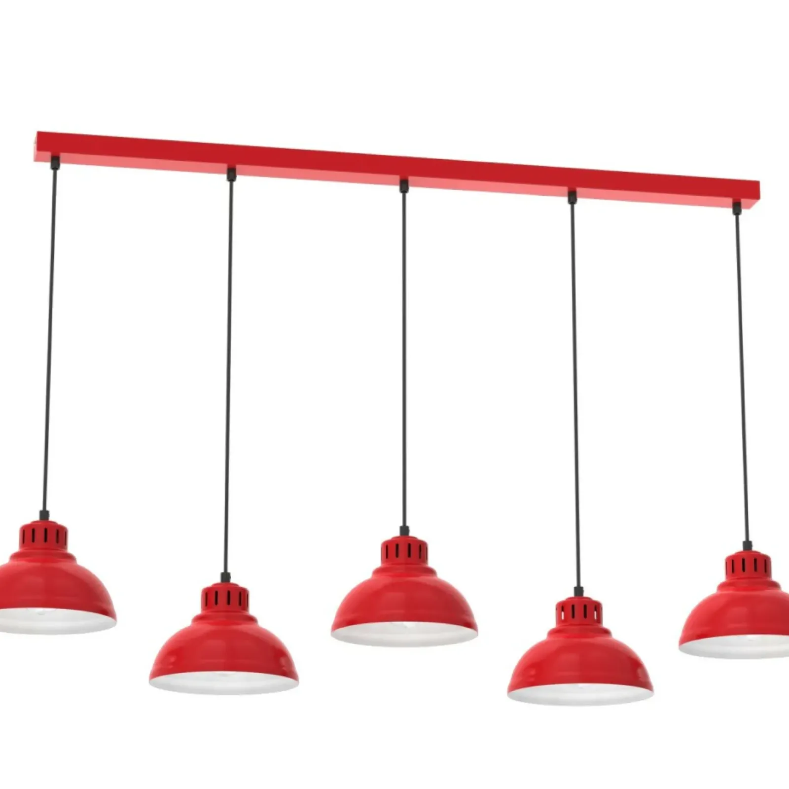 Sklep Kaja Czerwona lampa wisząca z pięcioma kloszami LX 9229 z serii SVEN | Kaja czerwony Clearance