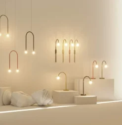 Sklep Kaja Czerwona, nowoczesna lampa łuk, światło LED MX P0523 ENIGMA | Kaja Fashion