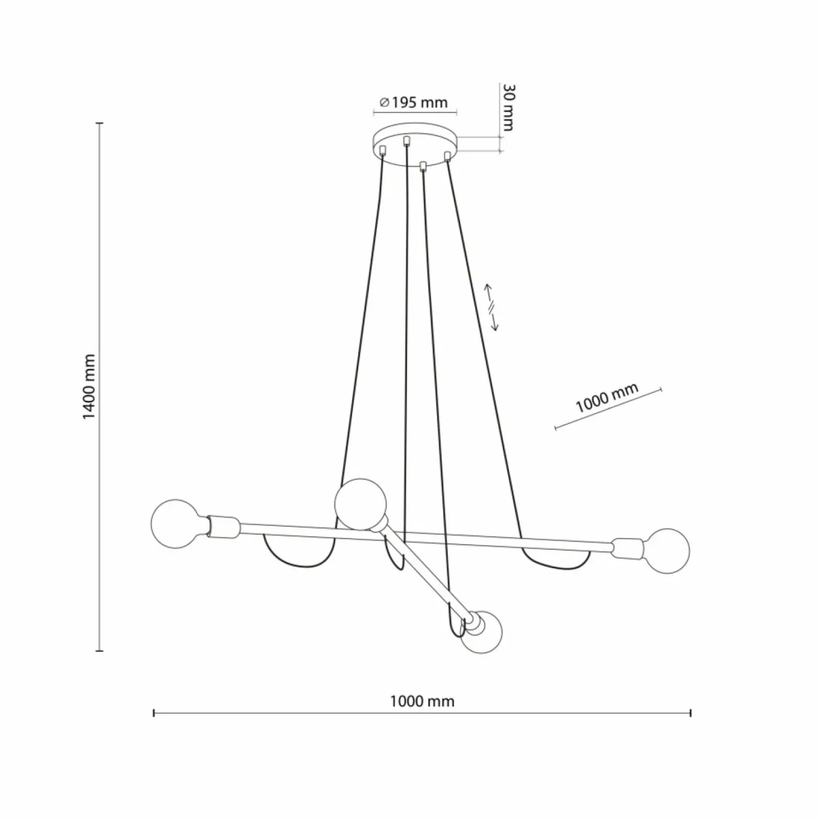 Sklep Kaja Czterokierunkowa, drewniana lampa wisząca TK 4952 z serii HELIX WOOD Online