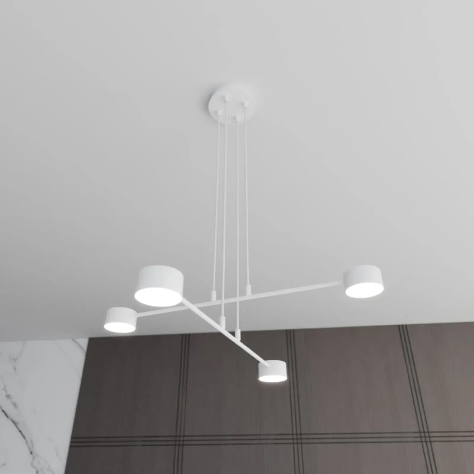 Sklep Kaja Czteropunktowa, biała lampa wisząca 1340/4 MODUS | Kaja Oświetlenie biały Hot