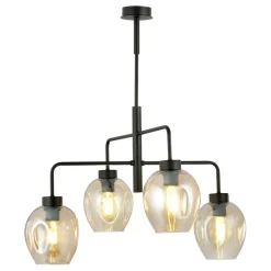 Sklep Kaja Czteropunktowa, czarna lampa sufitowa 1165/4 LUKKA | Kaja Oświetlenie Cheap