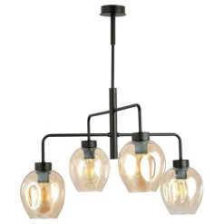 Sklep Kaja Czteropunktowa, czarna lampa sufitowa 1165/4 LUKKA | Kaja Oświetlenie Cheap