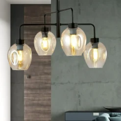 Sklep Kaja Czteropunktowa, czarna lampa sufitowa 1165/4 LUKKA | Kaja Oświetlenie Cheap
