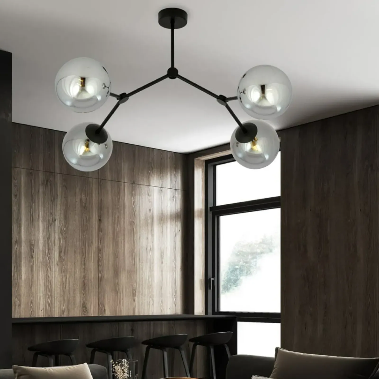 Sklep Kaja Czteropunktowa, loftowa lampa do sypialni 1134/4 SPACE | Kaja Best
