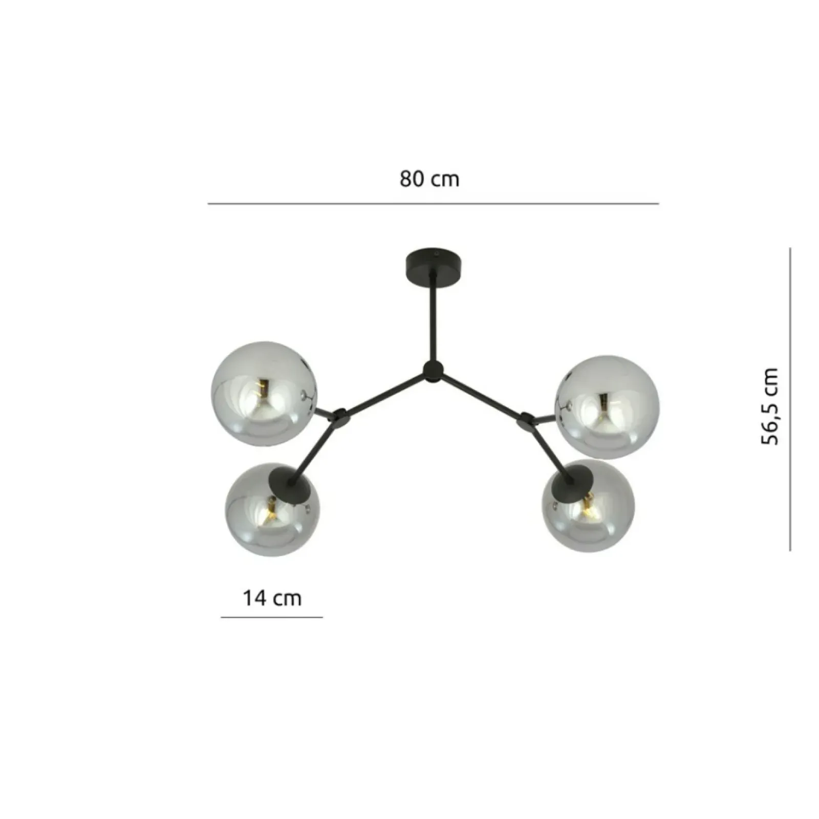 Sklep Kaja Czteropunktowa, loftowa lampa do sypialni 1134/4 SPACE | Kaja Best