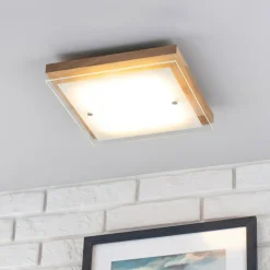 Sklep Kaja Dębowa lampa sufitowa, retro plafon LED 4022974 FINN | Kaja* Lampy Led|Kinkiety Tradycyjne