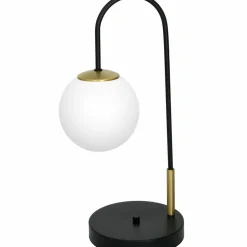 Sklep Kaja Dekoracyjna, czarno-złota lampa stołowa LX 3202 z serii CAMBRIDGE* Nowoczesne Lampki Stołowe|Tradycyjne Lampki Stołowe