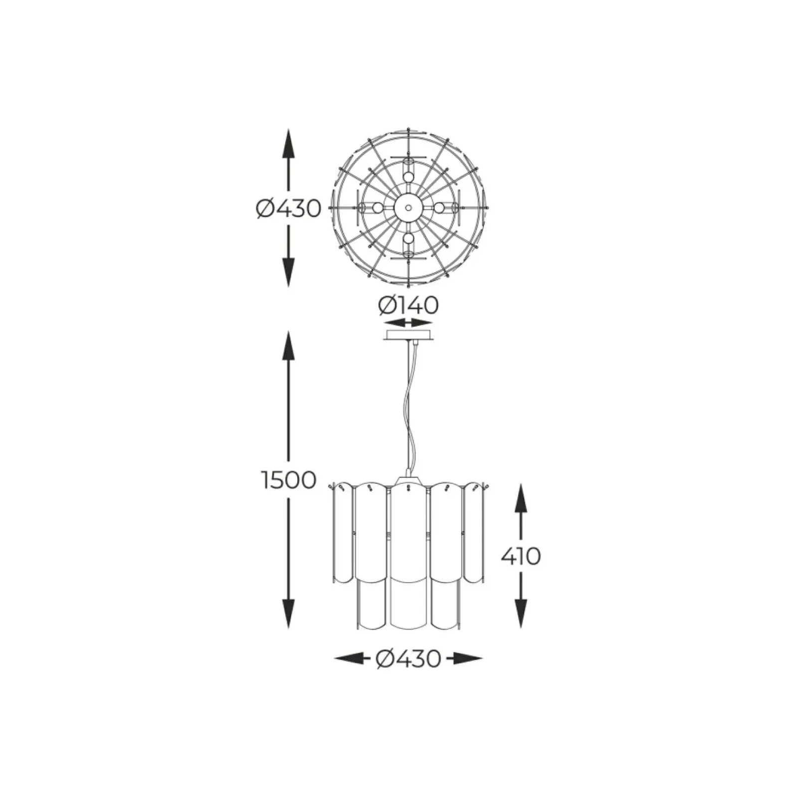 Sklep Kaja Dekoracyjna, elegancka lampa wisząca MD3523-8M-EBCN NIRA | Kaja New