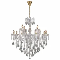 Sklep Kaja Dekoracyjna, kryształowa lampa wisząca ZM 17801/10+5-GLD CHATEAU | Kaja Fashion