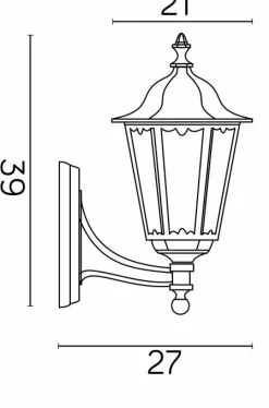 Sklep Kaja Dekoracyjna lampa ścienna, pojedyncza K 3012/1/M g z serii RETRO MIDI | Kaja Ośw* Kinkiety Ogrodowe