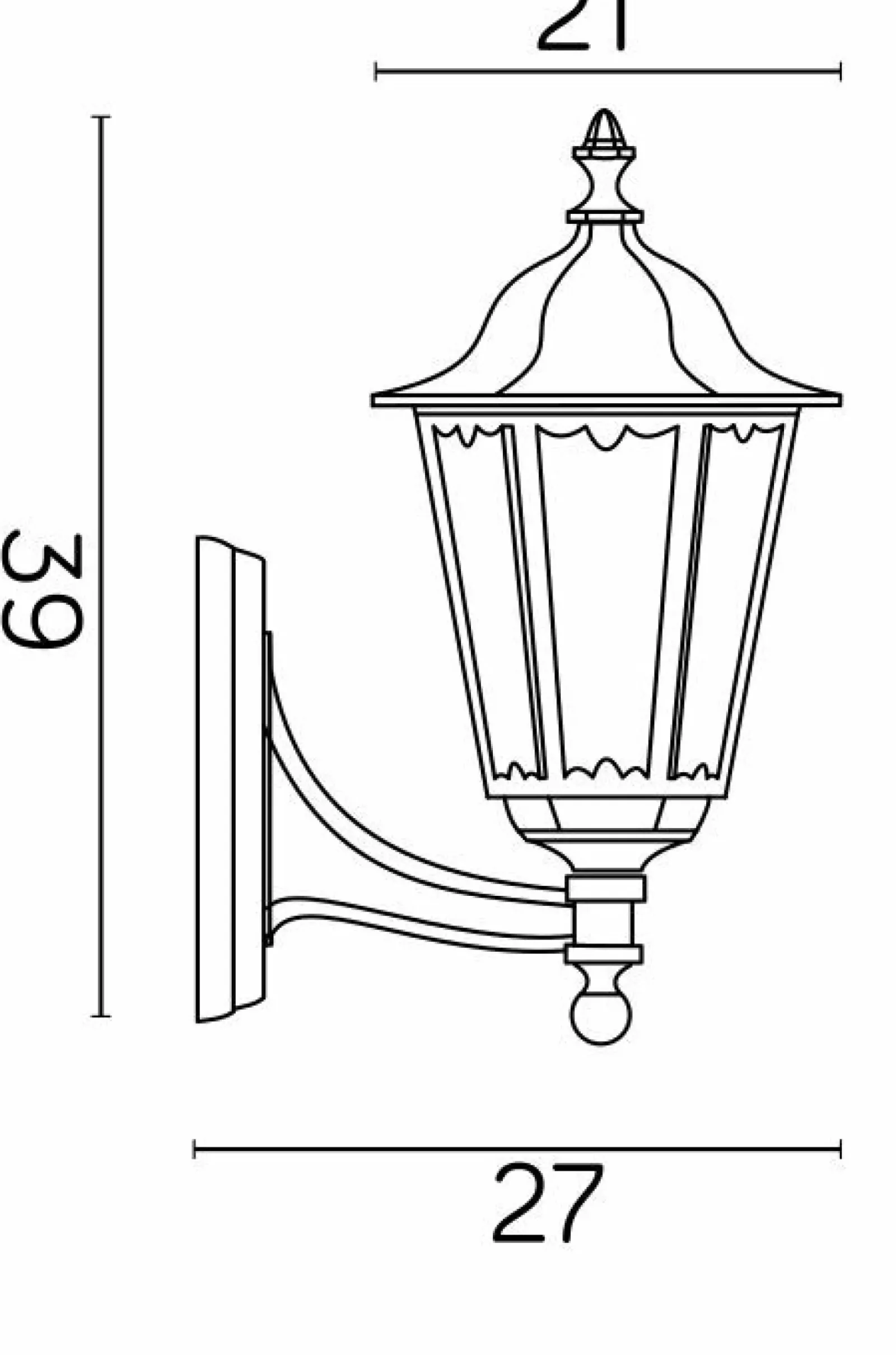 Sklep Kaja Dekoracyjna lampa ścienna, pojedyncza K 3012/1/M g z serii RETRO MIDI | Kaja Ośw* Kinkiety Ogrodowe