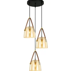 Sklep Kaja Dekoracyjna lampa do rustykalnej sypialni PND-24342-3A-BK-AMB Shop