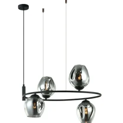 Sklep Kaja Dekoracyjna lampa do salonu loft MDM-4046-4 BK+SG ROXANE | Kaja Outlet