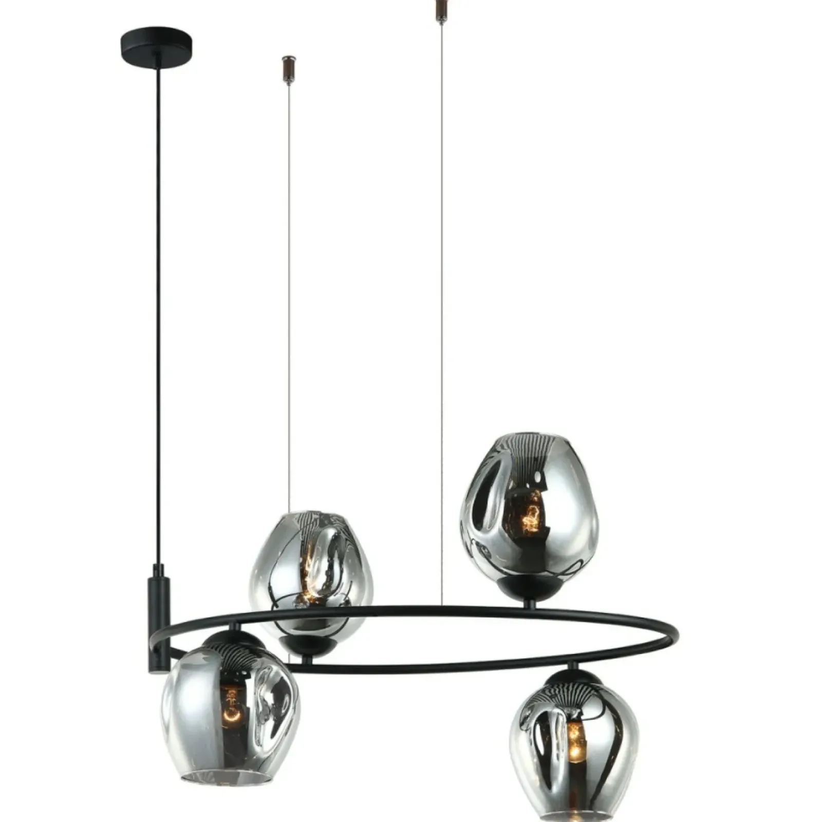 Sklep Kaja Dekoracyjna lampa do salonu loft MDM-4046-4 BK+SG ROXANE | Kaja Outlet