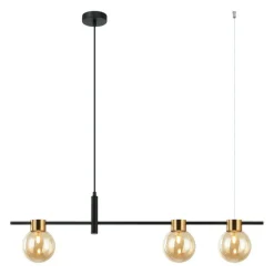 Sklep Kaja Dekoracyjna lampa idealna nad stół PND-5225-3-BK-AMB z serii BLETTER Best Sale
