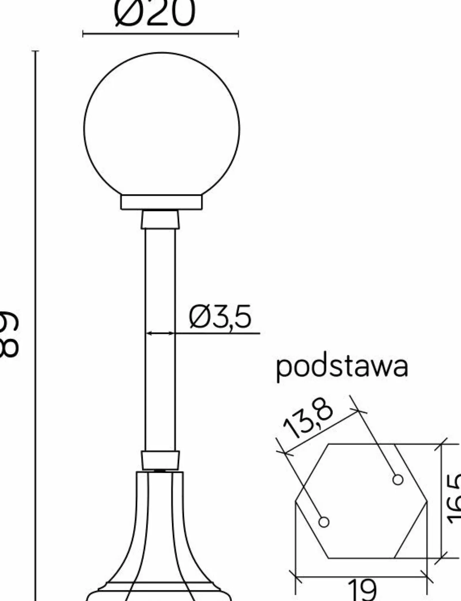 Sklep Kaja Dekoracyjna lampa ogrodowa K 5002/3/KP 200 z serii KULE CLASSIC | Kaja Oświetlen* Lampy Ogrodowe Stojące