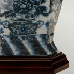Sklep Kaja Dekoracyjna lampa stołowa, nocna BLUE-HEX-TL z serii BLUE HEX* Lampki Stołowe Z Abażurem|Tradycyjne Lampki Stołowe