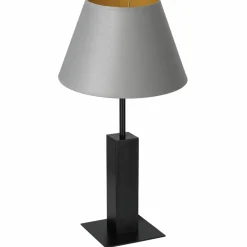 Sklep Kaja Dekoracyjna lampa stołowa, czarna podstawa LX 3644 z serii TABLE LAMPS* Lampki Stołowe Z Abażurem|Tradycyjne Lampki Stołowe