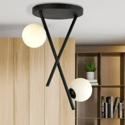 Sklep Kaja Dekoracyjna lampa sufitowa z klasycznymi kloszami 1194/2 z serii RIVER czarny Sale