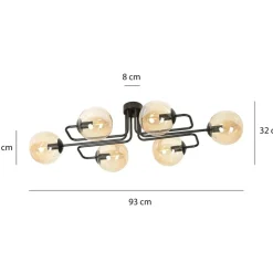 Sklep Kaja Dekoracyjna lampa sufitowa z miodowymi kloszami 833/6A | Kaja Cheap