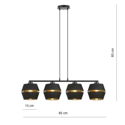 Sklep Kaja Dekoracyjna lampa wisząca ze złotym akcentem 1183/4 z serii PIANO* Żyrandole Z Abażurem
