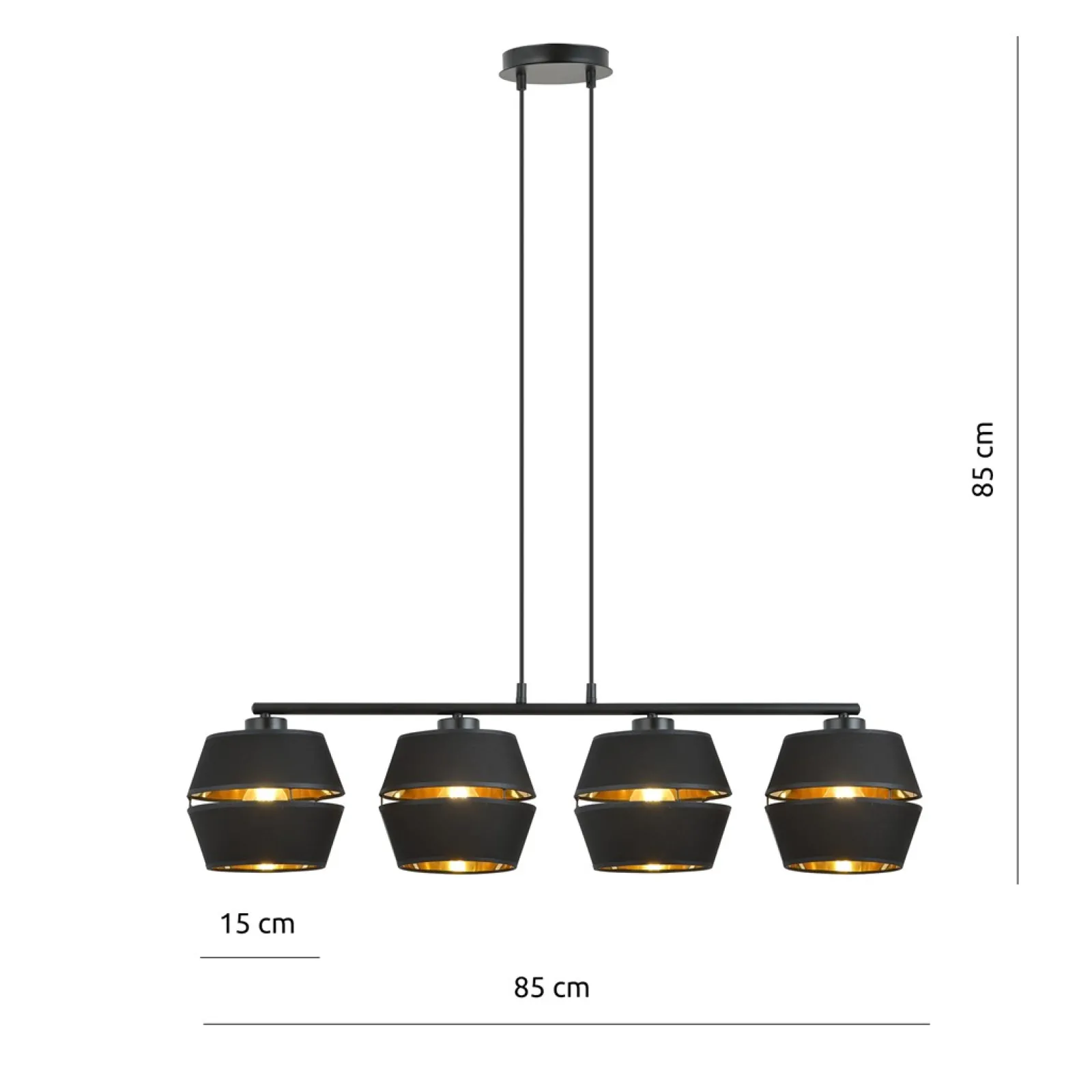 Sklep Kaja Dekoracyjna lampa wisząca ze złotym akcentem 1183/4 z serii PIANO* Żyrandole Z Abażurem