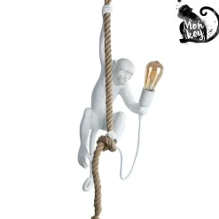 Sklep Kaja Dekoracyjna lampa wisząca - małpa ABR-KAR-B MONKEY | Kaja Oświetlenie biały Outlet