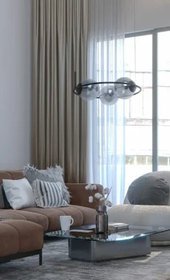 Sklep Kaja Dekoracyjna lampa wisząca z okręgiem i kloszami K-5114 z serii DAVOS Outlet